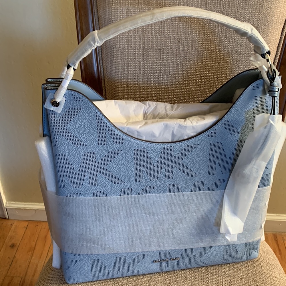 Michael Kors Joan XL Slouchy Shoulder Bag Pale Blue